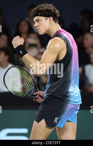 Paris, France. 29 octobre 2024. Ben Shelton des États-Unis au cours de la deuxième journée du Rolex Paris Masters 2024, un tournoi de tennis ATP Masters 1000 le 29 octobre 2024 à Accor Arena à Paris, France - photo Jean Catuffe/DPPI crédit : DPPI Media/Alamy Live News Banque D'Images