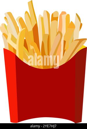 Illustration vectorielle de frites chips en design plat. Élément graphique de conception pour la nourriture rapide. Illustration de Vecteur