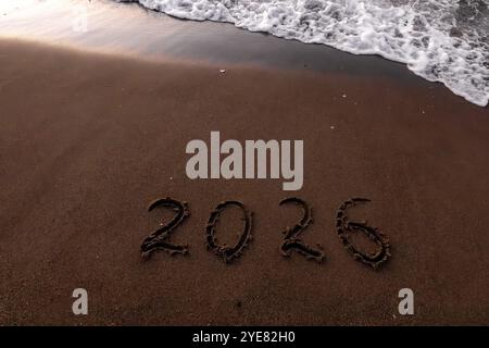 Inscription de Noël 2005 sur la plage d'été Banque D'Images