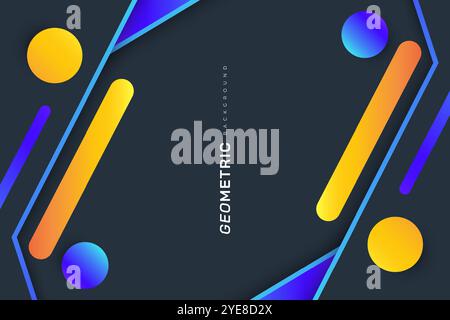 Fond abstrait avec des formes géométriques colorées. Design de bannière créative moderne et simple Illustration de Vecteur