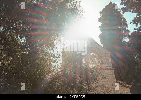 Le monastère Sainte Marie sur l'île de Zvernec en Albanie. Aussi connu sous le nom de Monastère de Dormition de Theotokos Marie. Il détient une grande culture et relig Banque D'Images