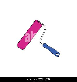 Rouleau à peindre. Outil de réparation et de construction. Illustration vectorielle. Illustration de Vecteur