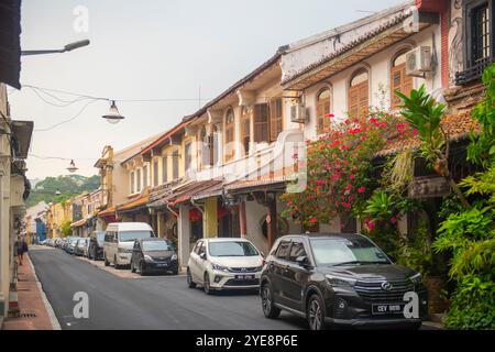 Maison de style chinois sur Jalan Tun Tan Cheng Lock Street dans le centre-ville historique de Melaka, Malaisie. Villes historiques du détroit de Malacca Banque D'Images