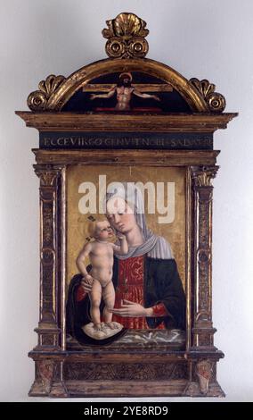 Madonna et enfant Bartolomeo Vivarini, italien, c.1432–c.1499 c.1460 Tempera et feuille d'or sur panneau Banque D'Images