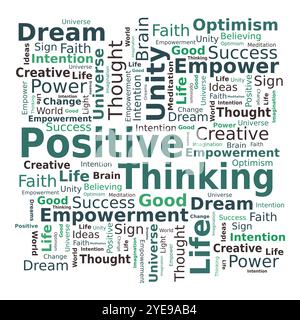 Tag nuage de mots - pensée positive dans les couleurs rouge et bleue - vecteur Illustration de Vecteur