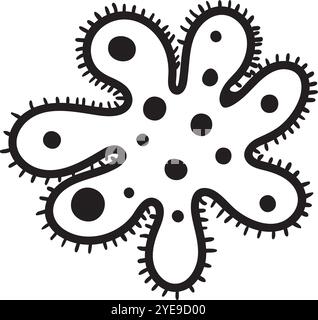 Illustration d'un virus avec des tentacules propageant l'infection à travers le corps, une représentation de la maladie et de la maladie Illustration de Vecteur