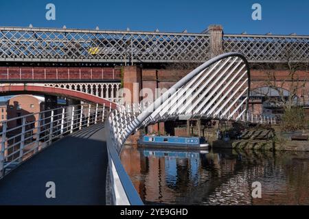 Merchants Bridge et le canal Bridgewater, Castlefield, Manchester, Angleterre, Royaume-Uni Banque D'Images