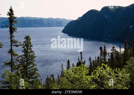 Rivière Saguenay depuis le cap Trinity dans le parc national du fjord du Saguenay, Québec, Canada ; Québec, Canada Banque D'Images