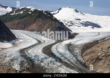 Glacier Berendon dans les montagnes côtières au nord de Stewart, Colombie-Britannique, Canada ; Colombie-Britannique, Canada Banque D'Images