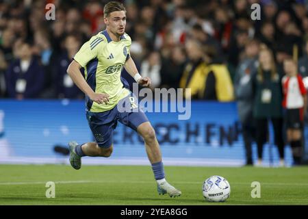 Rotterdam, pays-Bas. 30 octobre 2024. ROTTERDAM, 30-10-2024, Stadium de Kuip, saison 2024/2025, Néerlandais Eredivisie Football. Match entre Feyenoord et Ajax. Joueur d'Ajax Kenneth Taylor pendant l'échauffement crédit : Pro Shots/Alamy Live News Banque D'Images