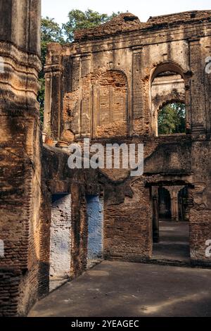 Détail architectural de la résidence à Lucknow, en Inde, la résidence pour le résident général britannique qui était un représentant à la cour de... Banque D'Images