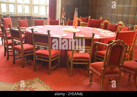 Potsdam, Allemagne - 29 octobre 2024 - la table de conférence de la Conférence de Potsdam 1945 au Palais Cecilienhof. (Photo de Markku Rainer Peltonen) Banque D'Images