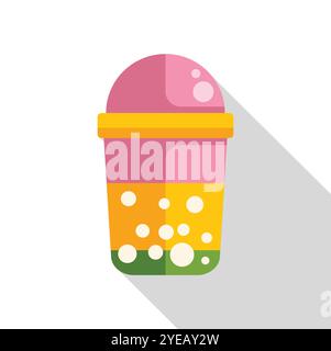 Thé moussant rafraîchissant dans une tasse vibrante, parfait pour une journée d'été Illustration de Vecteur