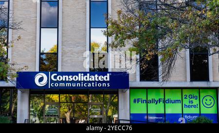 Manchester, New Hampshire - 9 octobre 2024 : Consolidated Communications fournit des services de télécommunications, y compris Fidium, leur pro de l'Internet par fibre Banque D'Images