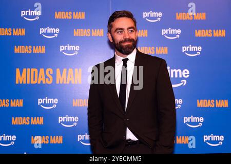 29 octobre 2024, Liverpool, Royaume-Uni : JAMES CORRIGAN (Nat Weiss) à la première du film Amazon Prime Midas Man, au FACT Cinema , Liverpool, Royaume-Uni - un biopic sur la vie et la carrière du manager de Beatlesâ€™ Brian Epstein. (Crédit image : © Andy von Pip/ZUMA Press Wire) USAGE ÉDITORIAL SEULEMENT! Non destiné à UN USAGE commercial ! Banque D'Images