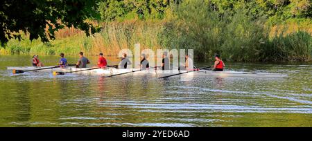 Aviron sur la rivière Avon à Saltford, Angleterre, Royaume-Uni. 2024 Banque D'Images