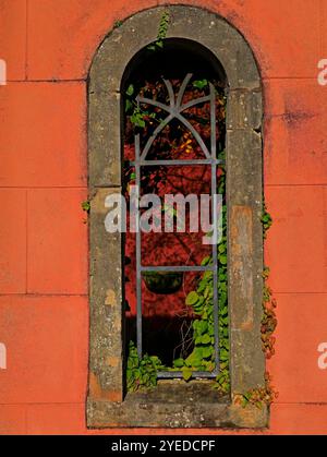 Détail de la fenêtre, Old Hall, Cowbridge, Vale of Glamorgan, pays de Galles du Sud, ROYAUME-UNI. Octobre 2024. Automne Banque D'Images