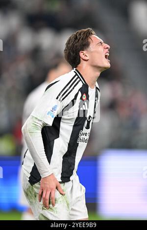 Torino, Italie. 30 octobre 2024. Kenan Yildiz de la Juventus s'est blessé lors du match de Serie A entre la Juventus et Parme au stade Allianz de Turin, Italie - mercredi 30 octobre 2024. Sport - Soccer . (Photo de Tano Pecoraro/Lapresse) crédit : LaPresse/Alamy Live News Banque D'Images