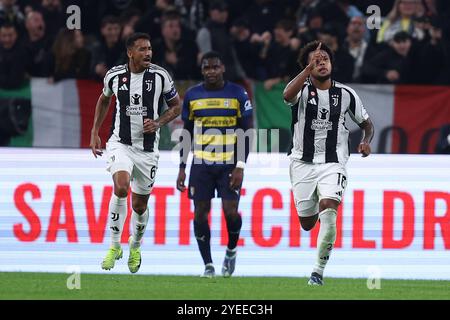 Turin, Italie. 30 octobre 2024. Du #2 le match de Serie A entre Juventus FC et Parme au stade Allianz le 30 octobre 2024 à Turin, Italie . Crédit : Marco Canoniero/Alamy Live News Banque D'Images