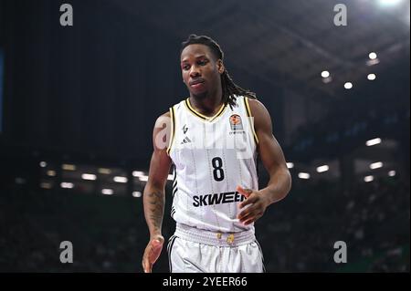 8 Melvin Ajinca de LDLC ASVEL Villeurbanne joue lors de l'Euroleague, Round 6 match entre Panathinaikos AKTOR Athènes et LDLC ASVEL Villeurbanne à OAKA Altion Arena le 30 octobre 2024, Athènes, Grèce. Banque D'Images