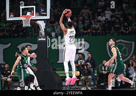 Athènes, Athènes, Grèce. 30 octobre 2024. 23 DAVID LIGHTY de LDLC ASVEL Villeurbanne joue lors de l'Euroleague, Round 6 match entre Panathinaikos AKTOR Athens et LDLC ASVEL Villeurbanne à OAKA Altion Arena le 30 octobre 2024, Athènes, Grèce. (Crédit image : © Stefanos Kyriazis/ZUMA Press Wire) USAGE ÉDITORIAL SEULEMENT! Non destiné à UN USAGE commercial ! Banque D'Images