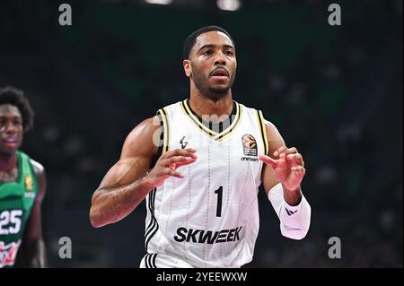 Athènes, Athènes, Grèce. 30 octobre 2024. 1 SHAQUILLE HARRISON de LDLC ASVEL Villeurbanne joue lors de l'Euroleague, Round 6 match entre Panathinaikos AKTOR Athènes et LDLC ASVEL Villeurbanne à OAKA Altion Arena le 30 octobre 2024, Athènes, Grèce. (Crédit image : © Stefanos Kyriazis/ZUMA Press Wire) USAGE ÉDITORIAL SEULEMENT! Non destiné à UN USAGE commercial ! Banque D'Images