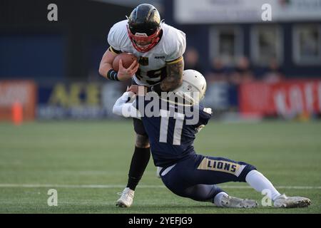 « Un affrontement intense entre la Grande-Bretagne et l’Allemagne le 19-10-24! Score final : Grande-Bretagne 11 - 49 Allemagne. Banque D'Images