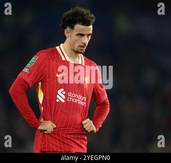 Brighton, Royaume-Uni. 21 septembre 2024. Brighton, Angleterre - octobre 30 : Curtis Jones de Liverpool lors de la Carabao Cup 2024/25 match entre Brighton & Hove Albion FC contre Liverpool FC au stade Amex le 30 octobre 2024 à Brighton, Angleterre. (David Horton/SPP) crédit : SPP Sport Press photo. /Alamy Live News Banque D'Images