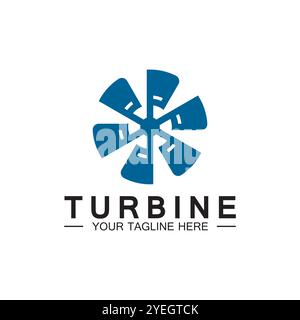 Modern turbine logo design logo pour l'aviation, entreprise, marque, industrie, énergie éolienne. Avec un concept moderne. Illustration de Vecteur