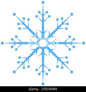 Beau flocon de neige. Flocon de neige isolé sur fond blanc. Illustration de Vecteur