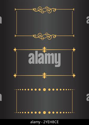 Décorations de bordure de page. Illustrations vectorielles. Ensemble de motifs de bordure. Illustration de Vecteur