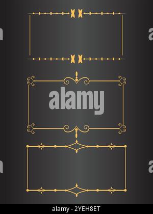 Décorations de bordure de page. Illustrations vectorielles. Ensemble de motifs de bordure. Illustration de Vecteur