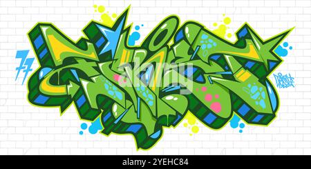 Urban Hip Hop Abstract Word Lets Graffiti style police lettrage illustration vectorielle modèle Art Illustration de Vecteur