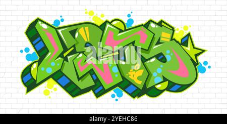 Urban Hip Hop Abstract Word Lets Graffiti style police lettrage illustration vectorielle modèle Art Illustration de Vecteur