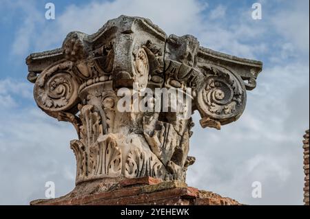 Ostia Antica est historiquement considérée comme la « porte d’entrée de Rome » : fondée à l’embouchure du Tibre, elle fut la première colonie de Rome, dès le 4ème Banque D'Images