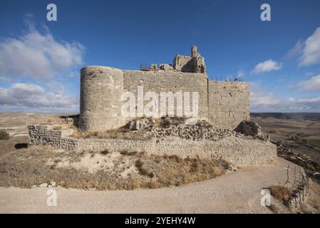 Ruines de l'ancien château médiéval de Castrojeriz, province de Burgos, Espagne, Europe Banque D'Images