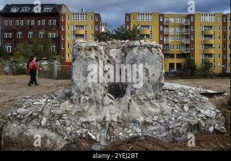 Allemagne, Berlin, 20 octobre 1991, Potsdamer Platz avec des restes de béton, Europe Banque D'Images