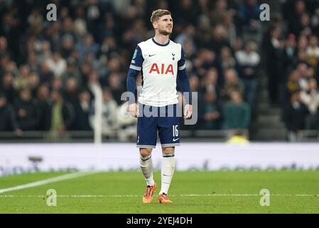 Londres, Royaume-Uni. 30 octobre 2024. Timo Werner de Tottenham Hotspur lors du match Tottenham Hotspur FC contre Manchester City FC Carabao Cup Round of 16 au Tottenham Hotspur Stadium, Londres, Angleterre, Royaume-Uni le 30 octobre 2024 Credit : Every second Media/Alamy Live News Banque D'Images