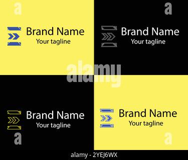 Quatre formes différentes d'un design de logo pour les entreprises commerciales. Illustration de Vecteur
