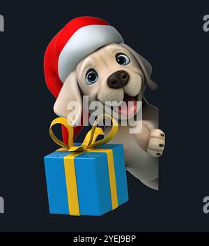 Amusant dessin animé en 3D Santa Labrador retriever Banque D'Images