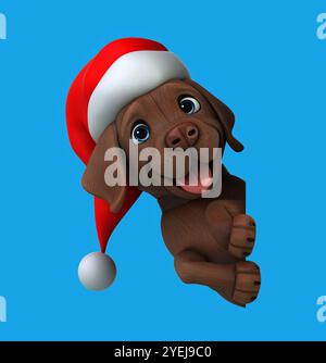 Amusant dessin animé en 3D Santa Labrador retriever Banque D'Images