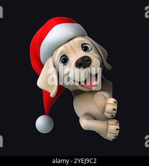 Amusant dessin animé en 3D Santa Labrador retriever Banque D'Images