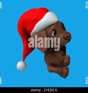 Amusant dessin animé en 3D Santa Labrador retriever Banque D'Images