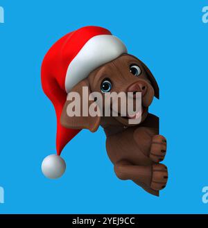 Amusant dessin animé en 3D Santa Labrador retriever Banque D'Images