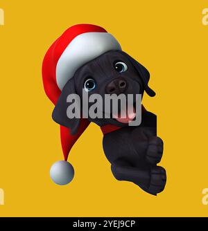 Amusant dessin animé en 3D Santa Labrador retriever Banque D'Images