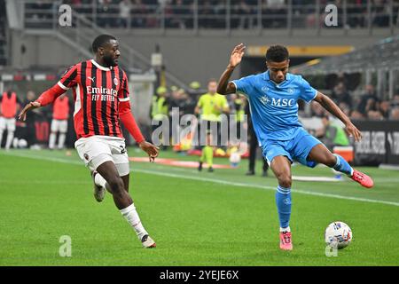 Naples, Italie. 29 octobre 2024. Italie, 29 mars 2024 : David NERES pendant le championnat italien Serie A 2024-2025 match de football entre Milan et Naples au stade San Siro, Italie (Felice de Martino/SPP) crédit : SPP Sport Press photo. /Alamy Live News Banque D'Images