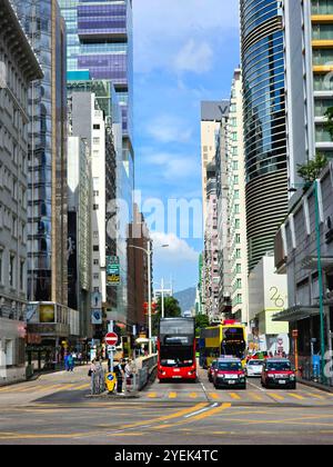 L'emblématique route de Nathan à Tsim Sha Tsui, Kowloon, Hong Kong. Banque D'Images