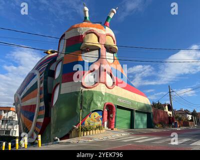 Escargot House Sofia Bulgarie drôle bizarre immeuble résidentiel insolite à Sofia Bulgarie, Europe de l'est, Balkans, UE Banque D'Images