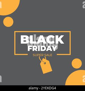 Bannière typographique pour Black Friday. Symbole de texte rouge et blanc minimaliste moderne du Black Friday avec offre de réduction. Modèle de conception pour Black Friday sal Illustration de Vecteur