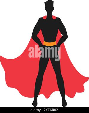 Superman dans Flight Silhouette Illustration de Vecteur